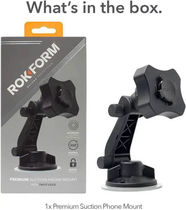 Alt view image 6 of 7 - Rokform - Adjustable Windshield Phone Mount Secured by Strong Suction Cup Base, 210 Degrees of Tilt and 360 Degree of Rotation Phone Holder Compatible with ALL Rokform Twist Lock Cases