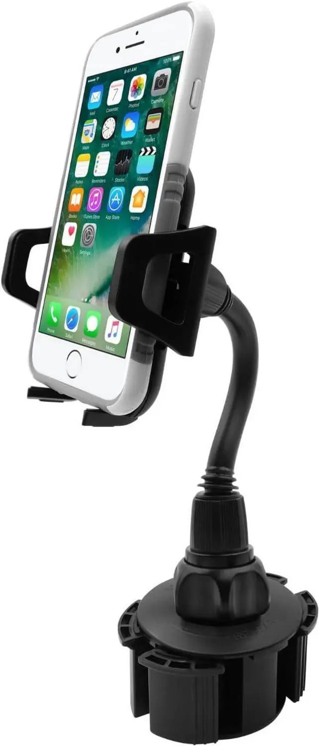 Main image of Car Cup Holder Phone Mount - Securely Holds Phones up to 4.1 Wide - Flexible Gooseneck & 360° Rotatable Cradle