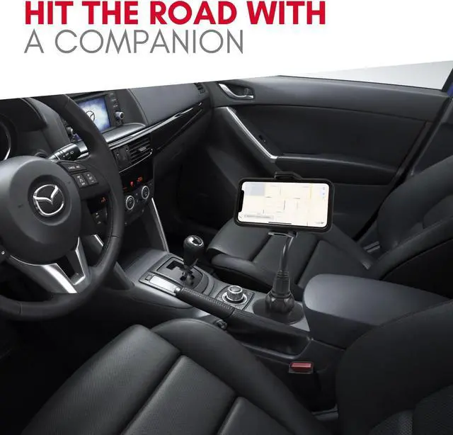 Alt view image 2 of 7 - Car Cup Holder Phone Mount - Securely Holds Phones up to 4.1 Wide - Flexible Gooseneck & 360° Rotatable Cradle