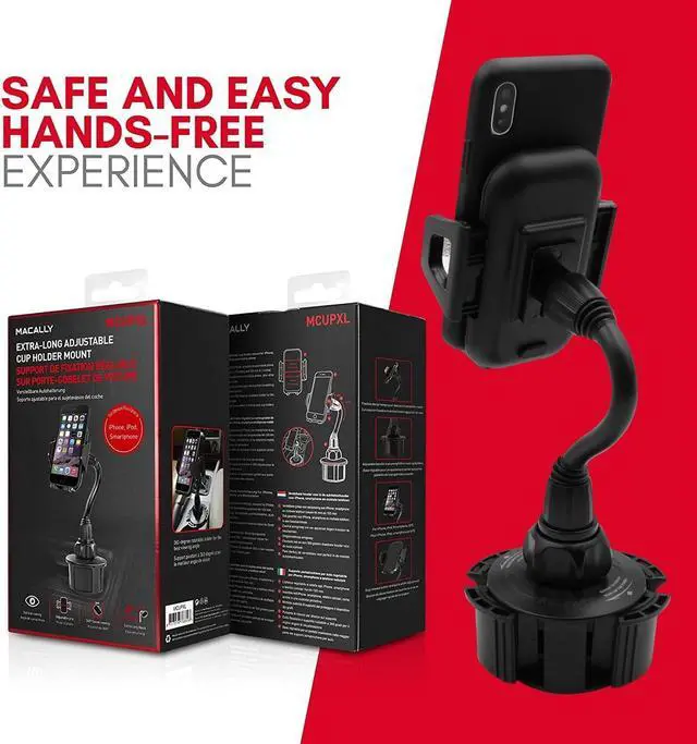Alt view image 7 of 7 - Car Cup Holder Phone Mount - Securely Holds Phones up to 4.1 Wide - Flexible Gooseneck & 360° Rotatable Cradle