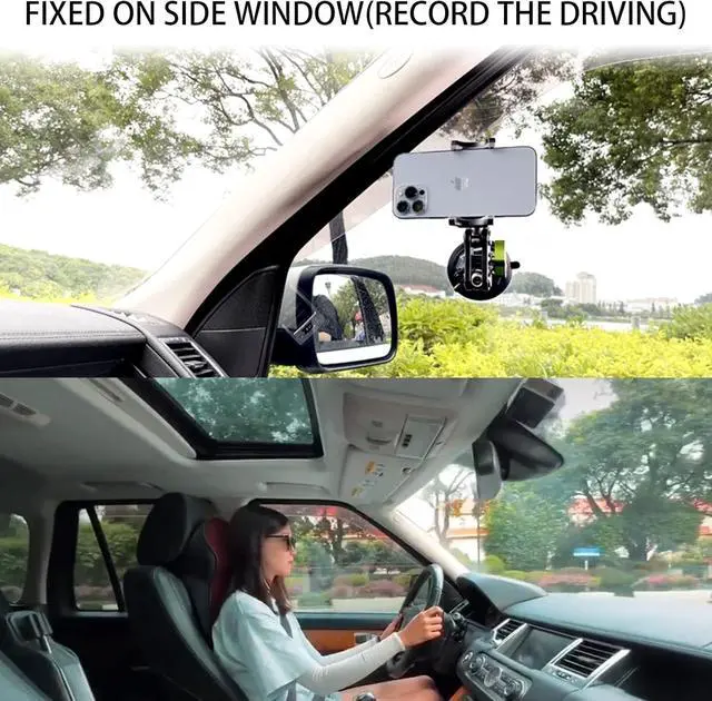 Alt view image 6 of 7 - leepiya Car Phone Mount Video Recording Universal Magic Arm Suction Car Phone Holder Mount Windshield Window Glass Dashboard Vlog Shooting Car Phone Mount for All Smartphones & Cars