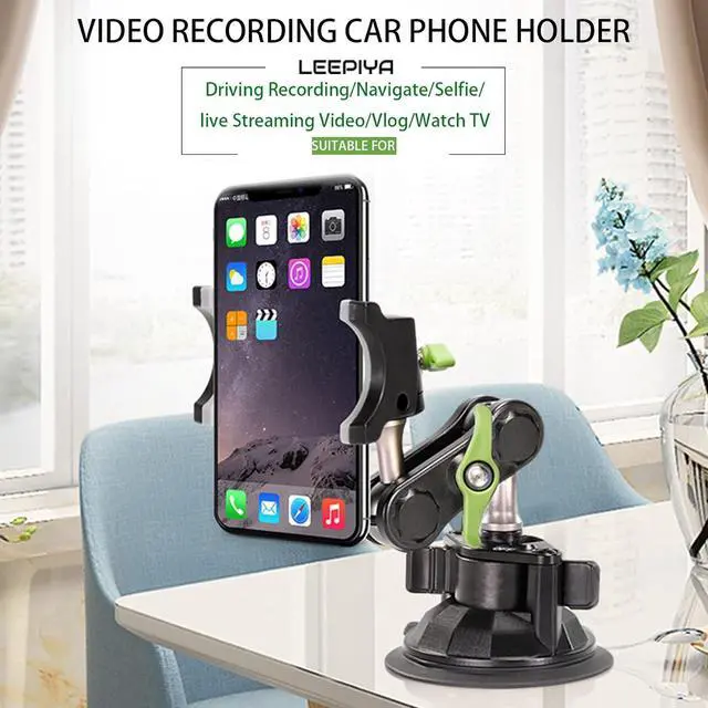 Alt view image 7 of 7 - leepiya Car Phone Mount Video Recording Universal Magic Arm Suction Car Phone Holder Mount Windshield Window Glass Dashboard Vlog Shooting Car Phone Mount for All Smartphones & Cars