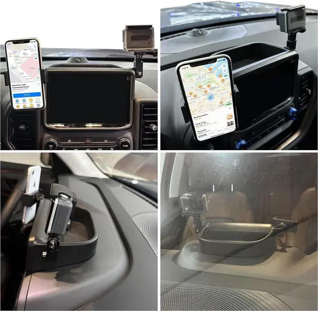 Alt view image 5 of 7 - Dash Phone Holder for Bronco Sport Cell Phone Holder & Camera Mount Multi-Function Dashboard Phone Holder Mount with Tray for Ford Bronco Sport Accessories 2 Door 4 Door