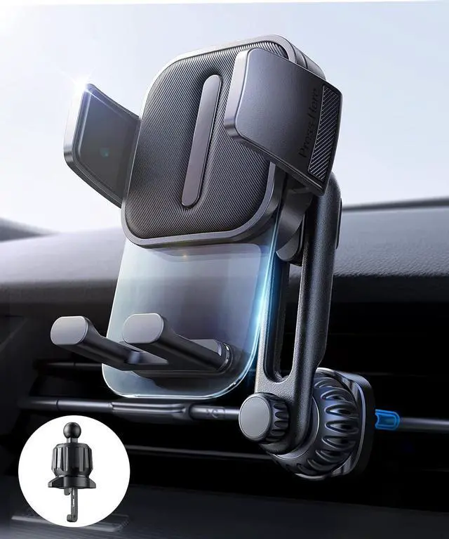 Main image of LISEN Vent Phone Mount for Car [Smooth Silicone Protection] Universal Car Vent Phone Holder Mount for Car with Extension Clip for iPhone 16 15 14 13 12 11 X XR XS Pro Max Mini 8 7 6 Plus