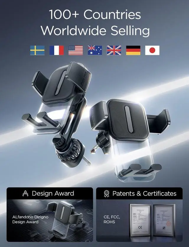 Alt view image 2 of 7 - LISEN Vent Phone Mount for Car [Smooth Silicone Protection] Universal Car Vent Phone Holder Mount for Car with Extension Clip for iPhone 16 15 14 13 12 11 X XR XS Pro Max Mini 8 7 6 Plus