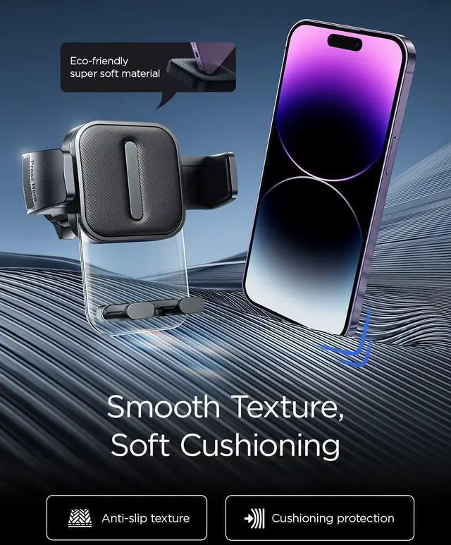 Alt view image 4 of 7 - LISEN Vent Phone Mount for Car [Smooth Silicone Protection] Universal Car Vent Phone Holder Mount for Car with Extension Clip for iPhone 16 15 14 13 12 11 X XR XS Pro Max Mini 8 7 6 Plus