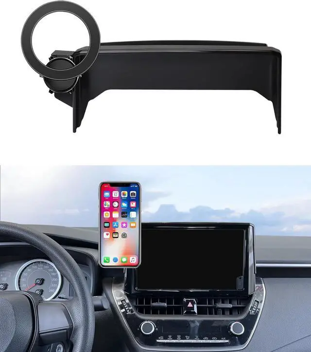 Main image of MaserWeller Car Phone Holder for 2019-2025 Toyota Corolla 2022 2023 2024 Corolla Cross Accessories 8-inch Screen Fixed Clip, 360° Rotation Phone Mount Compatible with MagSafe, Cell Phone Holder