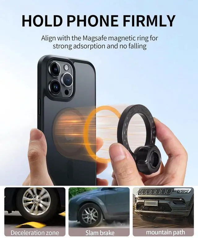 Alt view image 5 of 7 - MaserWeller Car Phone Holder for 2019-2025 Toyota Corolla 2022 2023 2024 Corolla Cross Accessories 8-inch Screen Fixed Clip, 360° Rotation Phone Mount Compatible with MagSafe, Cell Phone Holder