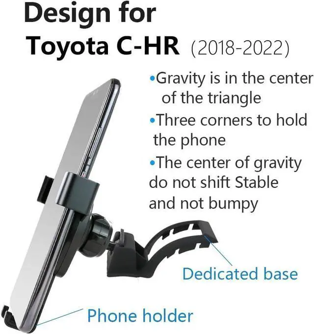 Alt view image 6 of 6 - Car Phone Holder for 2018-2022 Toyota CHR C-HR Auto Accessories Navigation Bracket Interior Decoration Mobile Cell Phone Mount