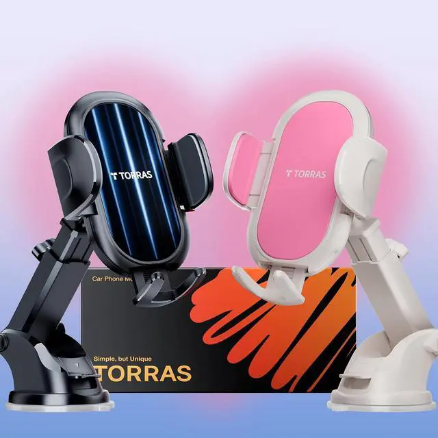 Main image of TORRAS2 Pack Phone Holders for Your Car, Phone Mount for Dashboard/Vent/Windshield,Snug-Hold Clamps Cell Phone Holder Car Mount for iPhone/Pro Max