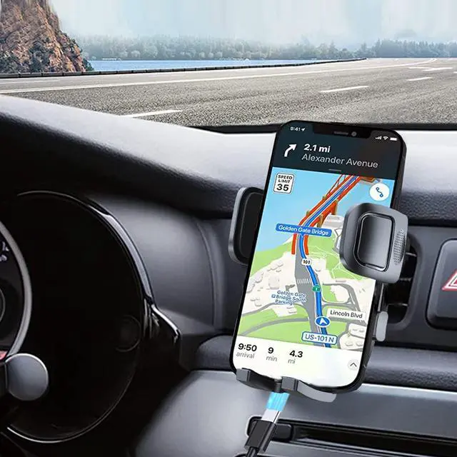 Alt view image 2 of 7 - YouOKLight Phone Holder car Vent, car Cell Phone Holder for iPhone, car Vent Phone Mount, Car Phone Holder, 2023 Upgraded Metal Hook Universal, Car Phone Mount fit for Smart Phone.