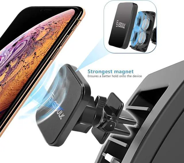 Alt view image 2 of 5 - Esoulk MagicMount Magnetic Phone Mount for Car Air Vent, Universal Cell Phone Holder for Car, Hands Free Car Vent Mount, Strong Magnet Hold, Compatible with iPhone, Samsung, and All Devices