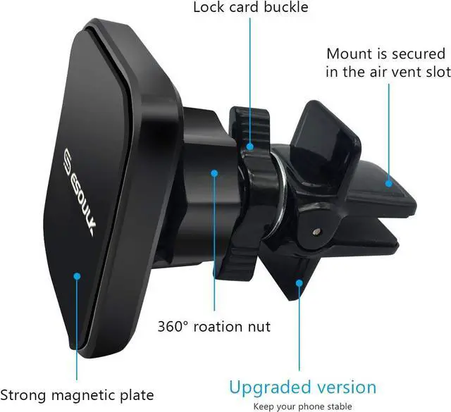 Alt view image 4 of 5 - Esoulk MagicMount Magnetic Phone Mount for Car Air Vent, Universal Cell Phone Holder for Car, Hands Free Car Vent Mount, Strong Magnet Hold, Compatible with iPhone, Samsung, and All Devices