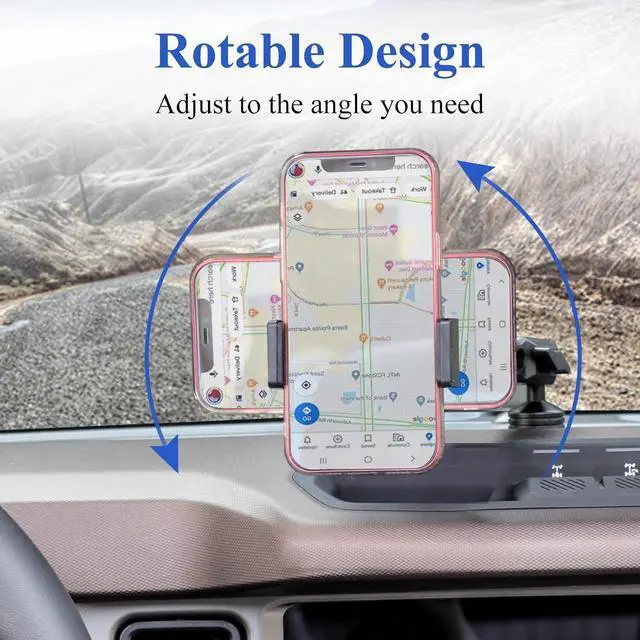 Alt view image 4 of 7 - for Bronco Dash Phone Holder, Phone Mount for Ford Bronco 2021 2022 2023 2024 2/4 Door Accessories,360°Adjustable Phone Mount Interior Accessories