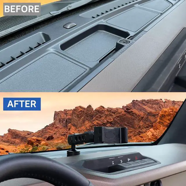 Alt view image 3 of 7 - for Bronco Dash Phone Holder, Phone Mount for Ford Bronco 2021 2022 2023 2024 2/4 Door Accessories,360°Adjustable Phone Mount Interior Accessories