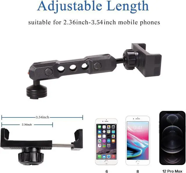 Alt view image 6 of 7 - for Bronco Dash Phone Holder, Phone Mount for Ford Bronco 2021 2022 2023 2024 2/4 Door Accessories,360°Adjustable Phone Mount Interior Accessories