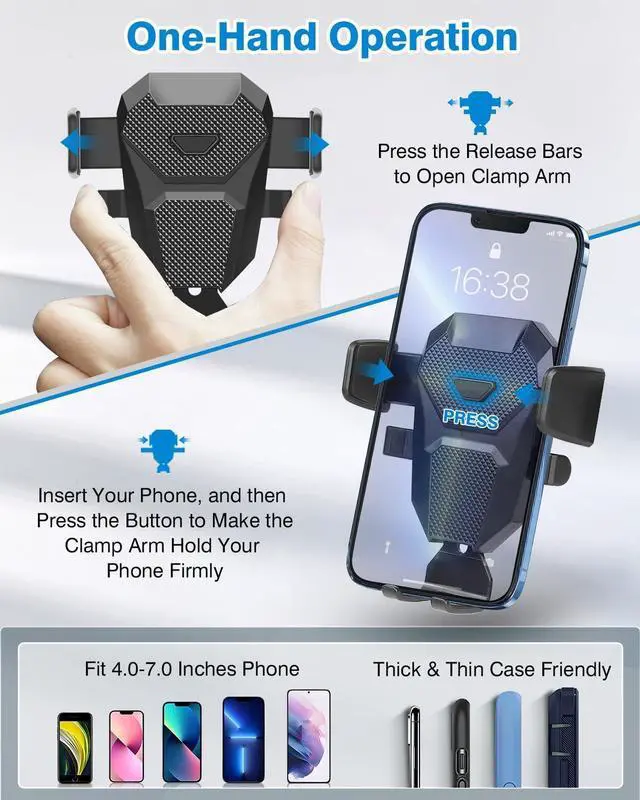 Alt view image 6 of 7 - FIILINES Phone Holder for 2021-2025 Ford Mustang Mach-E, Center Control Touch Screen Phone Mount for Mustang Mach-E Accessories Navigation Bracket Cellphone Holder Fit All Phones