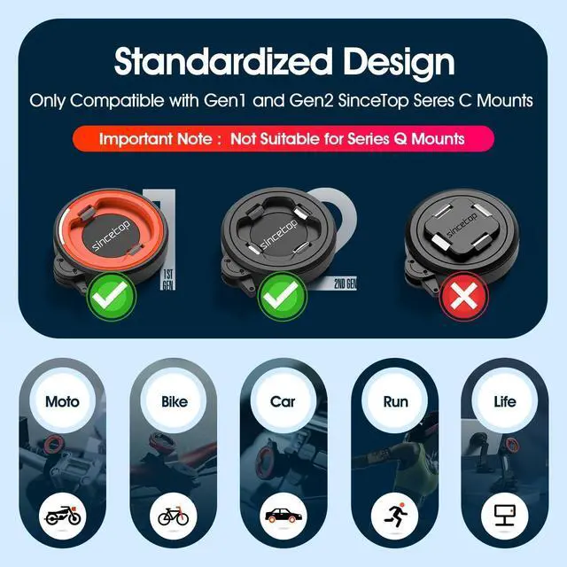 Alt view image 2 of 7 - Sincetop Nylon Phone Adhesive Paste Adapter - Quick Install, Secure Connection, Durable Design - Compatible with C-Series1st or 2nd Generation All Mounts