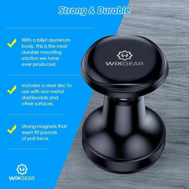 Alt view image 2 of 7 - WixGear Aluminum Metal Heavy Duty Magnetic Phone Mount for Car, Magnetic Car Dash Mount, 360-degree Rotation Aircraft-Grade Aluminum Metal, Compatible with iPhone & Android