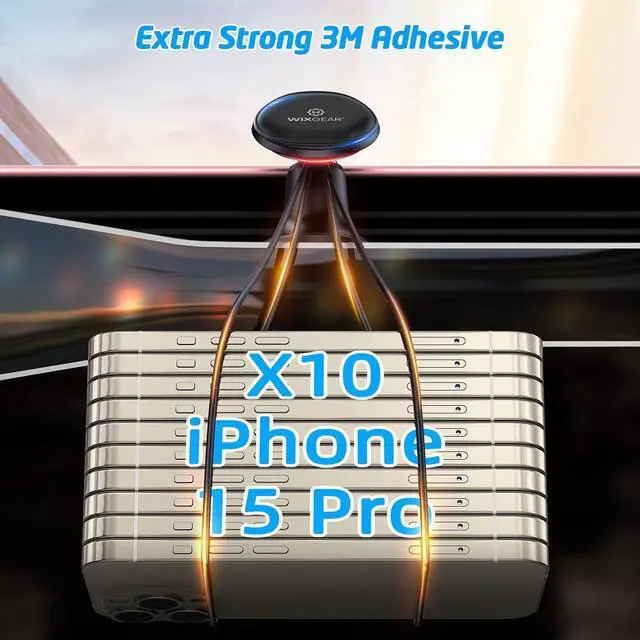 Alt view image 6 of 7 - WixGear Aluminum Metal Heavy Duty Magnetic Phone Mount for Car, Magnetic Car Dash Mount, 360-degree Rotation Aircraft-Grade Aluminum Metal, Compatible with iPhone & Android