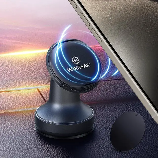 Alt view image 7 of 7 - WixGear Aluminum Metal Heavy Duty Magnetic Phone Mount for Car, Magnetic Car Dash Mount, 360-degree Rotation Aircraft-Grade Aluminum Metal, Compatible with iPhone & Android