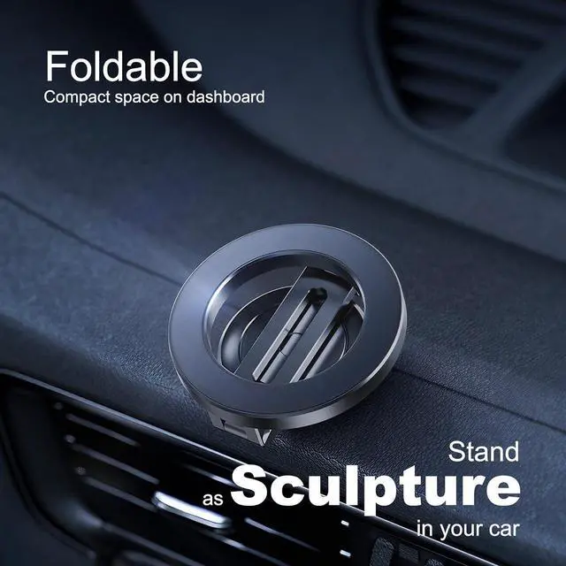 Alt view image 3 of 6 - for Magsafe Car Mount for iPhone, Aluminum Alloy,Magnetic Phone Holder for Car,Cell Phone Car Mount,360° Rotation,Strong Magnet,Folding Holder,for iPhone 12,13,14,15,16 pro max and Android