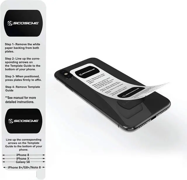 Alt view image 3 of 4 - Scosche MDMRK-XCES0 MagicMount Magnetic Mount Replacement Plate Kit for Phone Holders - Black