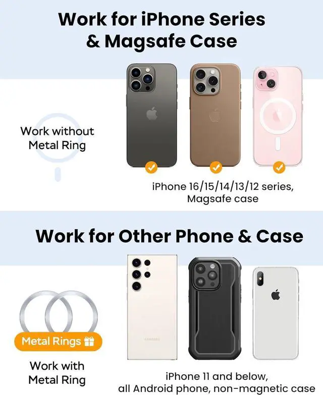 Alt view image 5 of 7 - Upgrade for Magsafe Car Mount, [Strongest Magnet Lock & Stable] Magnetic Phone Holder for Car, Car Vent Phone Mount Compatible with iPhone 16 15 Pro Max 14 13 12 All
