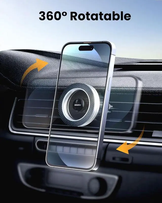 Alt view image 7 of 7 - Upgrade for Magsafe Car Mount, [Strongest Magnet Lock & Stable] Magnetic Phone Holder for Car, Car Vent Phone Mount Compatible with iPhone 16 15 Pro Max 14 13 12 All
