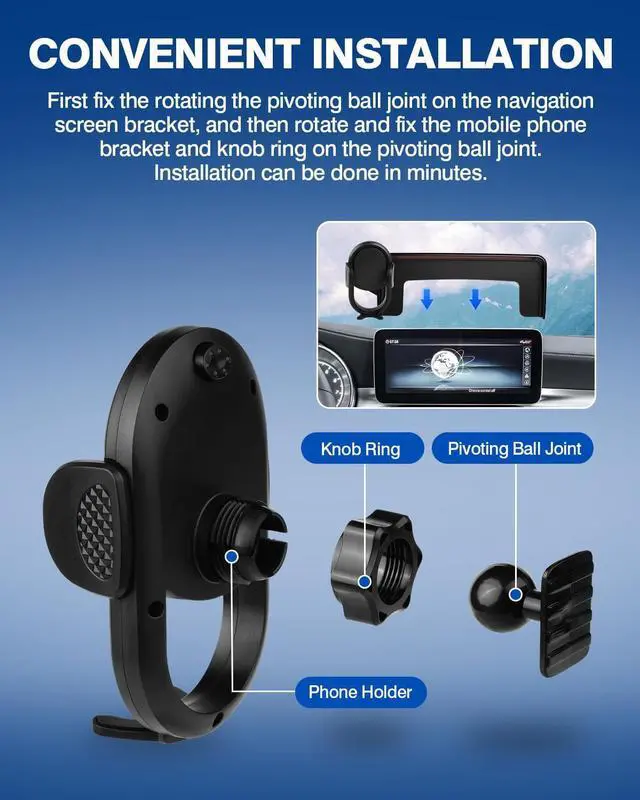 Alt view image 7 of 7 - Car Phone Holder for 2019-2022 Mercedes-Benz C-Class/GLC/2021 2022 V-Class Accessories Phone Mount 10.25 Screen Cell Phone Automobile Cradles Hands-Free 360 Degree Rotation