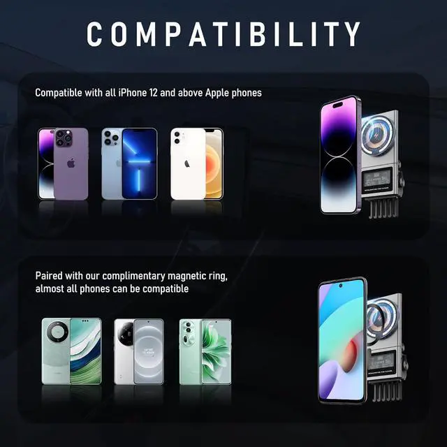 Alt view image 6 of 7 - frani Magnetic Wireless Charging Phone Mount Designed for Tesla Model 3 2017-2023 and Model Y 2020-2024,15W Fast Charging Tesla Phone Mount