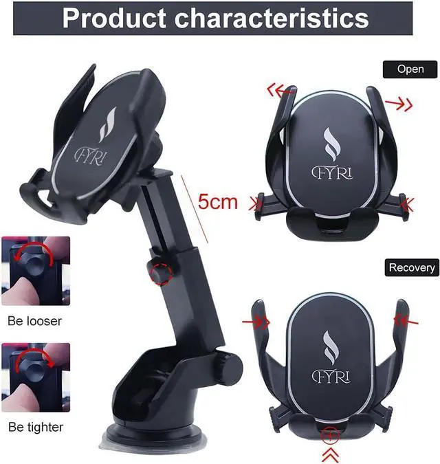 Main image of 2025 Universal Car Phone Holder for Car Dashboard & Windshield for iPhones, Androids, All Other Smartphone