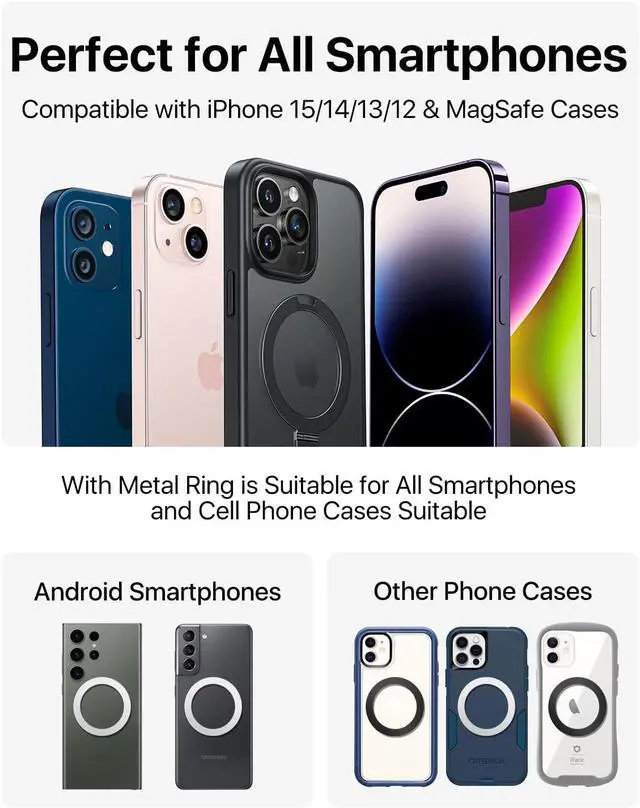 Alt view image 7 of 7 - andobil for Magsafe Car Mount [Strongest Magnet, Easy Installation] All Metal Magnetic Car Phone Holder for Samsung Galaxy S25, 360° Air Vent Car Phone Mount, Fits for iPhone 16/15, and MagSafe Cases