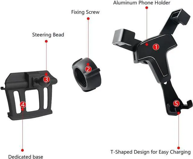 Alt view image 5 of 6 - 1797 Phone Mount Holder fit for Nissan Rogue Accessories 2014-2020 Car Cellphone Cradle Air Outlet Hazard Button Gravity Upgraded Dash Navigation Black