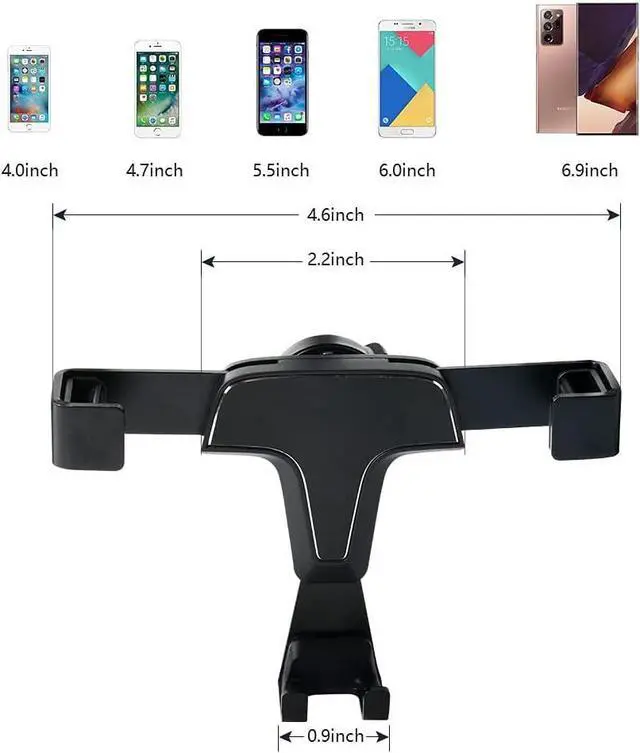 Alt view image 6 of 6 - 1797 Phone Mount Holder fit for Nissan Rogue Accessories 2014-2020 Car Cellphone Cradle Air Outlet Hazard Button Gravity Upgraded Dash Navigation Black