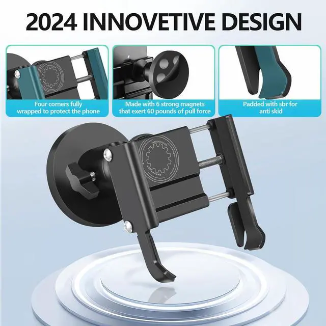 Alt view image 4 of 7 - Gym Magnetic Phone Holder, All Metal Magnet Base Phone Mount for Gym Equipment, Tractor, Refrigerator, Forklift, or Any Ferrous Metal Surface, Compatible with All Smartphones