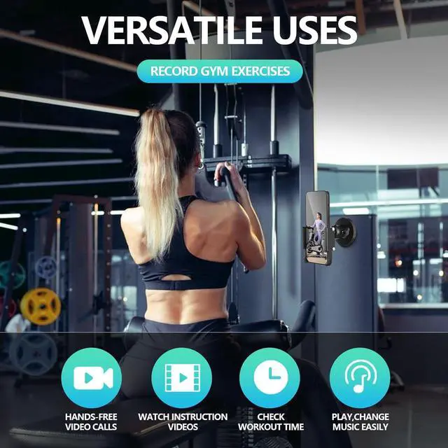 Alt view image 6 of 7 - Gym Magnetic Phone Holder, All Metal Magnet Base Phone Mount for Gym Equipment, Tractor, Refrigerator, Forklift, or Any Ferrous Metal Surface, Compatible with All Smartphones