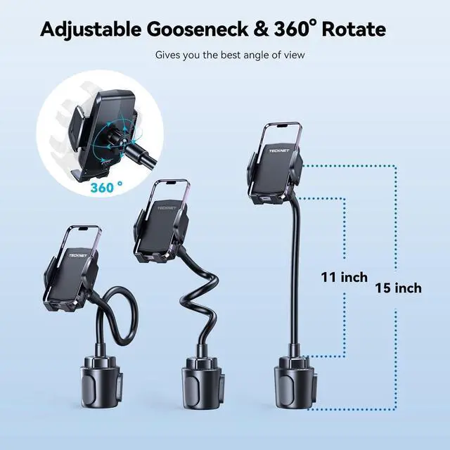 Alt view image 3 of 7 - Universal Car Cup Phone Holder  Adjustable Cradle Car Mount with Air Vent Phone Mount & Extra Grip Pads for iPhone  All Smartphone