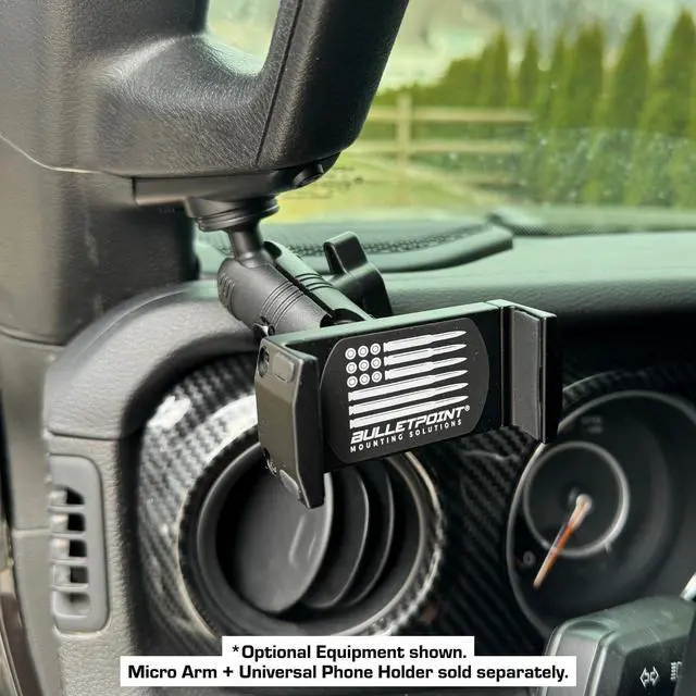 Alt view image 7 of 7 - Bulletpoint Mounting Solutions A-Pillar Device Mount with 20mm Ball Compatible with 2018-2023 Jeep Wrangler JL & 2020-2023 Jeep Gladiator