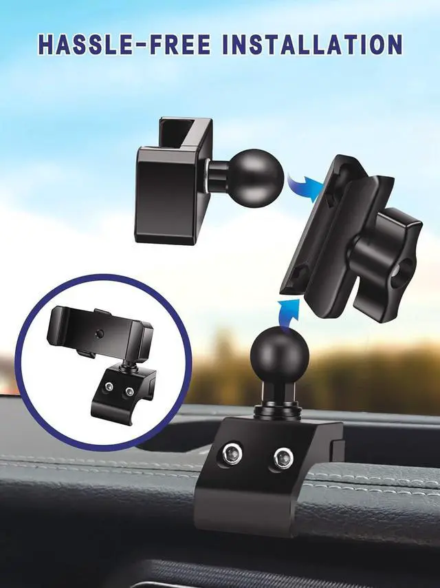Alt view image 2 of 7 - Nilkatss Aluminum Alloys Phone Mount for Jeep Wrangler 2018-2023 JL JLU 4xe&2020-2023 Gladiator JT,Camera Friendly forJeep Wrangler Phone Mount Compatible with 4.7" to 6.8" Smartphone