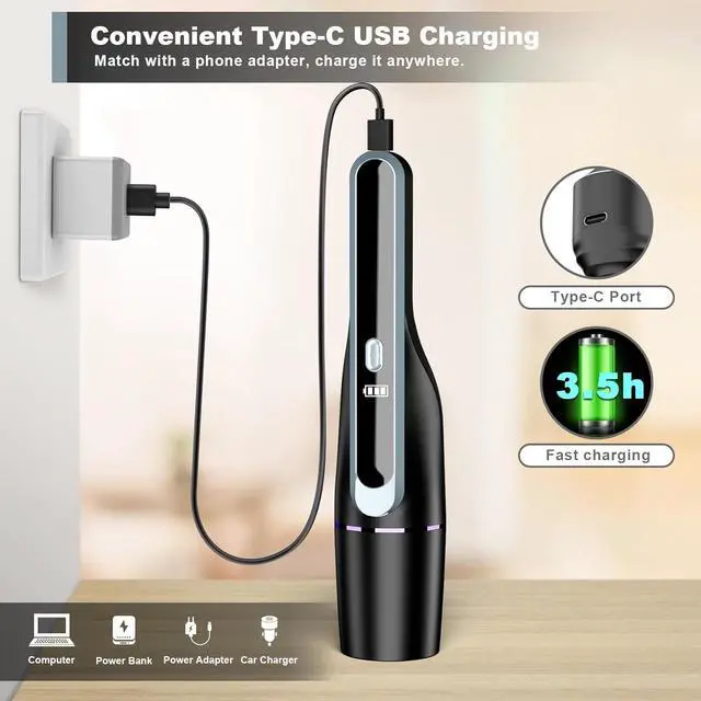Alt view image 6 of 7 - Handheld Vacuum Cordless, Car Vacuum with Brushless Motor & 14000Pa Suction, 1.2lbs Lightweight, LED Light, Slim Mini Vacuum Cleaner for Car Home Pet