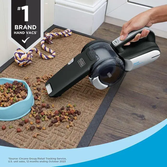 Alt view image 2 of 7 - BLACK+DECKER dustbuster PIVOT VAC Cordless Handheld Vacuum, Home and Car Vacuum with Crevice Tool and Pivot Nozzle (BDH2000PL)