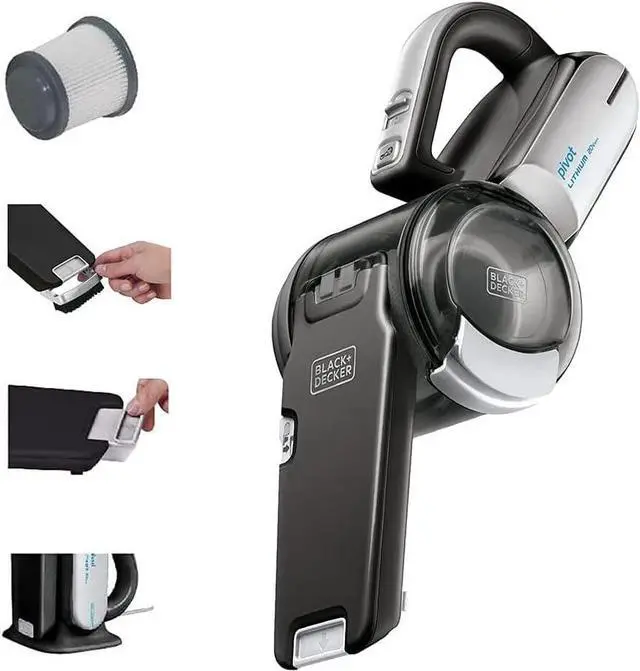 Alt view image 3 of 7 - BLACK+DECKER dustbuster PIVOT VAC Cordless Handheld Vacuum, Home and Car Vacuum with Crevice Tool and Pivot Nozzle (BDH2000PL)