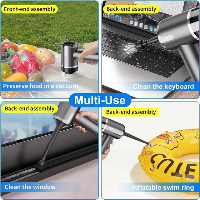Alt view image 4 of 7 - helloleiboo Mini Vacuum Cleaner 8000PA Handheld Vacuum Cordless 3 in 1 Portable Car Vacuum Rechargeable Handheld Car Vacuum Cleaner Dust Collector Blower Hand Pump for Home