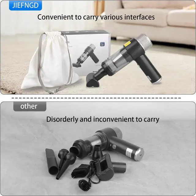 Alt view image 5 of 7 - Handheld Car Vacuum Cleaner,Vacuum Black Cleaner with LED Ligh,Air Duster, 16000PA PortableHand Held Vacuum Suitable for in car, Home,OutdoorsOffice, Pet Clean