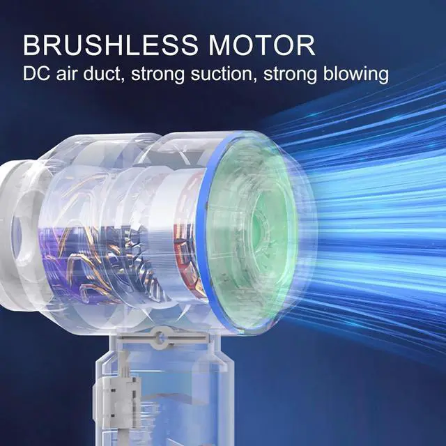 Alt view image 4 of 6 - Handheld Vacuum Cordless - 21KPa Strong Suction Car Vacuum Cleaner with 6000mAh Battery & Type-C Charging, 0.4L Dust Cup, Portable car Vacuum for Car Detailing, Home, Camping - Blue