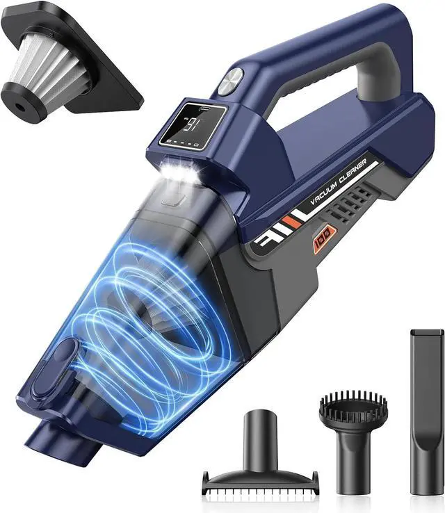 Main image of JONYJ Handheld Vacuum Cordless, 16000PA High Power Car Vacuum Cleaner, Portable Hand Held Vacuum Cleaner with LED Light & Multi-Nozzles, Dust Buster Rechargeable for Home, Car, Office, Pets