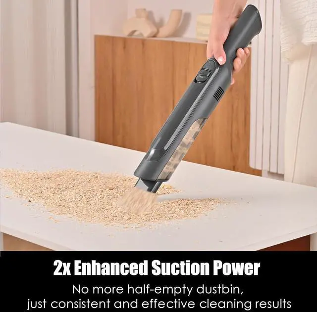 Alt view image 3 of 7 - Handheld Vacuum Cordless, Lightweight 1.4lb with Powerful Suction, Charging Dock, Single Touch Empty and Detachable Dust Cup, Portable Mini Car Vac for Home Office and Pet Hair