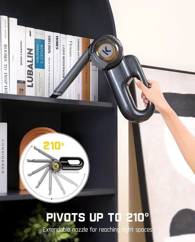Alt view image 2 of 7 - Fanttik Fold V10 Ultra Deluxe Handheld Vacuum Cordless, 17kPa Suction Power, Charging Base, Pivot Nozzle, Up to 35 Mins Runtime, Smart LED Display, Cordless Dustbuster Vacuum for Home, Car