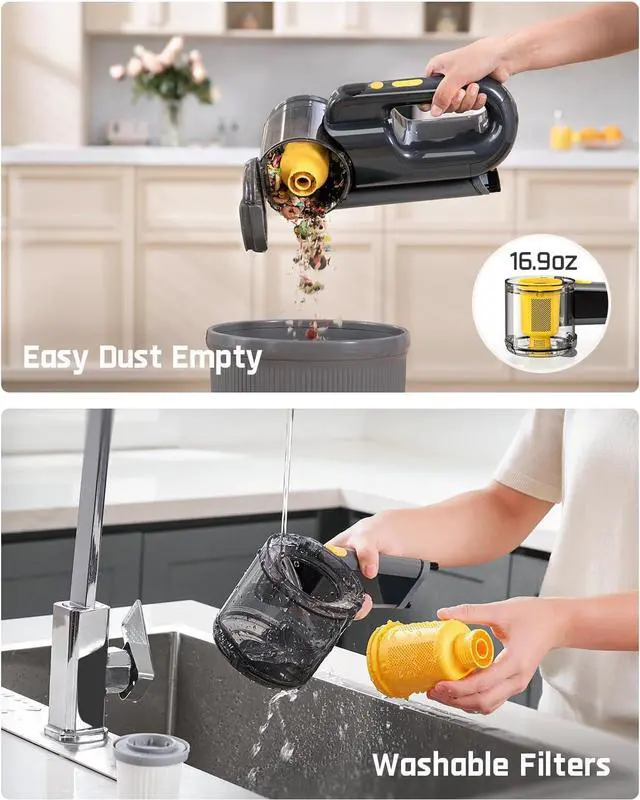 Alt view image 6 of 7 - Fanttik Fold V10 Ultra Deluxe Handheld Vacuum Cordless, 17kPa Suction Power, Charging Base, Pivot Nozzle, Up to 35 Mins Runtime, Smart LED Display, Cordless Dustbuster Vacuum for Home, Car